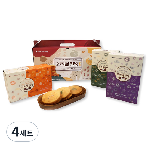 신화당 우리쌀 전병 세트 612g, 흑임자 6p + 파래 6p + 아몬드 6p, 4세트