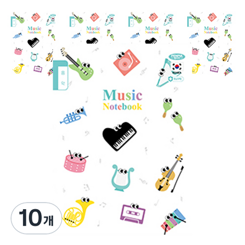 펜피아 1000 초등 1 6음악 제본노트, B화이트 악기, 10개