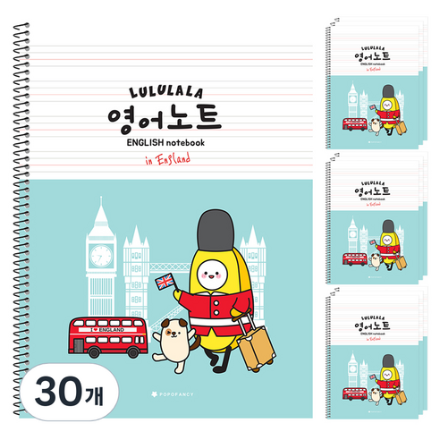 포포팬시 룰루랄라 초등학생 영어노트, 민트, 30개