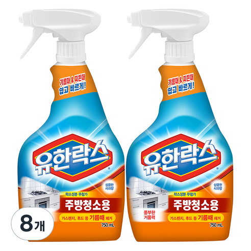 유한락스 주방청소용, 750ml, 8개