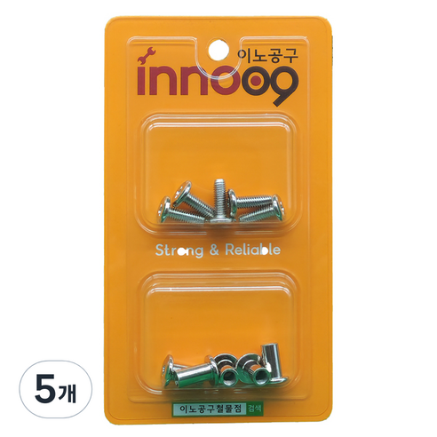 이노공구 가구용 조립볼트 5p + 너트 5p 세트 NIT802, 5개