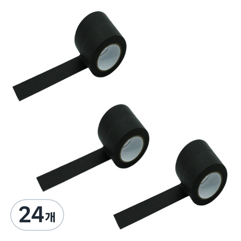 만들하비 컬러 종이 마스킹 테이프 1cm x 13m, 블랙, 24개