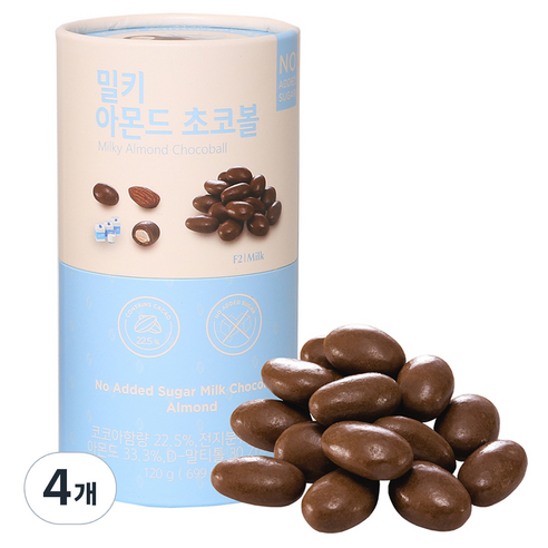 갓세 저당 밀키 아몬드 초코볼, 120g, 4개