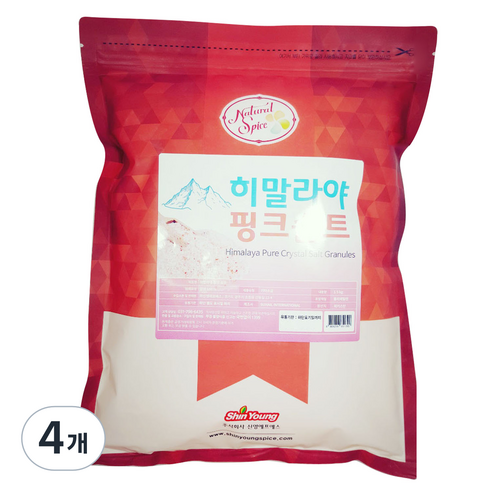 내츄럴스파이스 히말라야 핑크솔트, 1500g, 4개