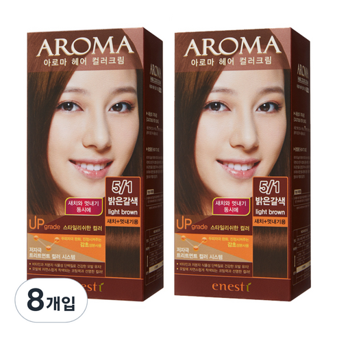 에네스티 아로마 염모제 멋내기용, 5/1 밝은갈색, 8개입
