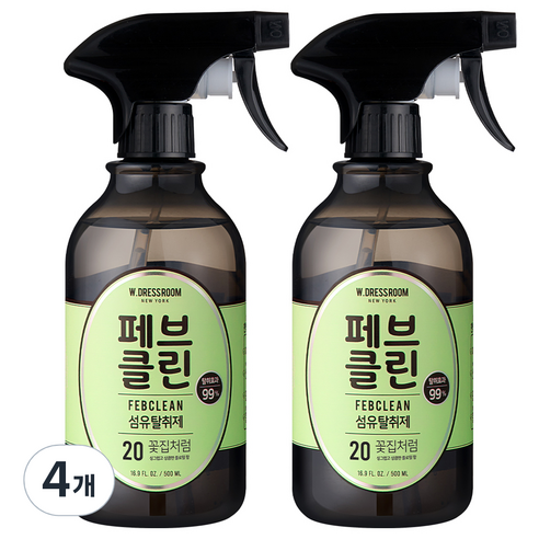 더블유드레스룸 페브클린 섬유탈취제 20번 플라워샵, 500ml, 4개