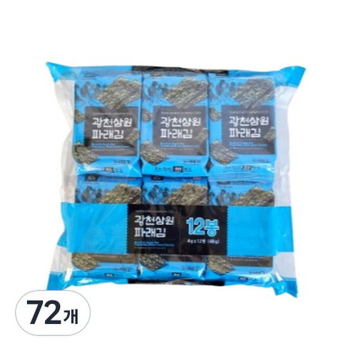 광천삼원푸드 파래 도시락김, 4g, 72개