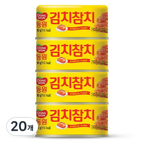 동원 김치참치 통조림, 90g, 20개
