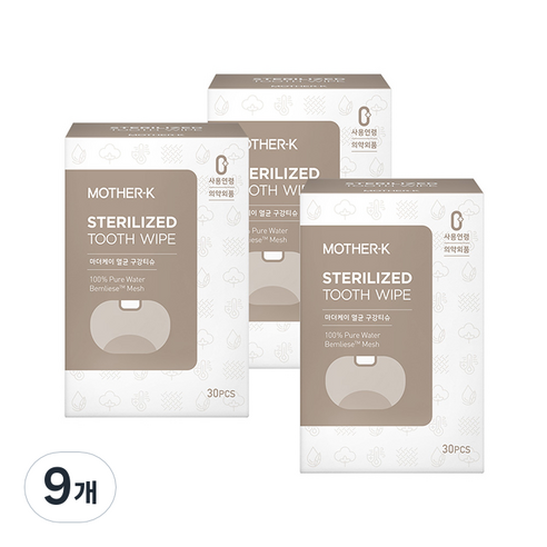 마더케이 멸균 구강티슈 30p, 120g, 9개