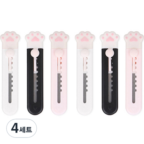 인디케이 냥냥이 미니칼 2p x 3종 세트, 혼합색상, 4세트