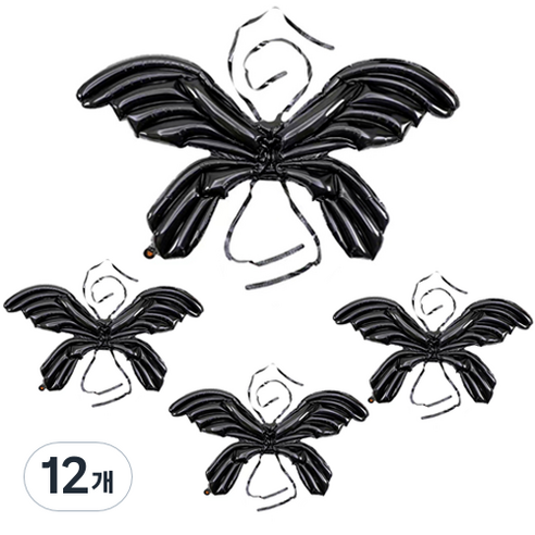 MEO 홈 클럽 생일파티 빅 나비 날개풍선 마카롱 122 x 89 cm, 블랙블루, 12개