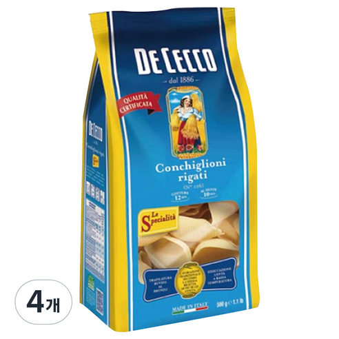 데체코 꼰낄리오니 리가티 파스타, 500g, 4개