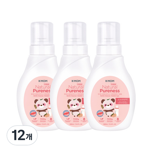 케이맘 퓨어니스 젖병세정제 거품형 용기, 500ml, 12개