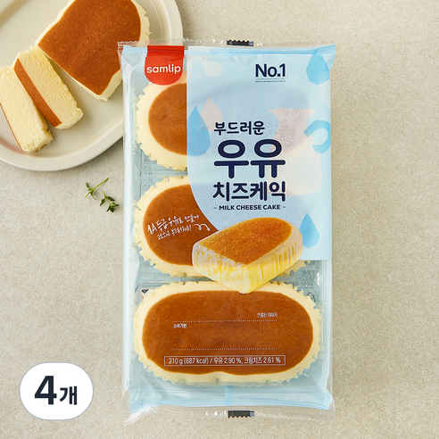 삼립 부드러운 우유 치즈케익, 70g, 3개입, 4개