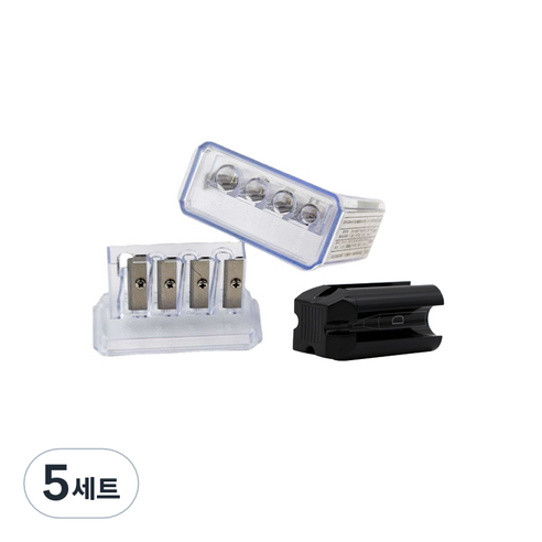펜슬샤프너 + 펜슬심깍기 세트 1818 타투 디자인, 혼합색상, 5세트