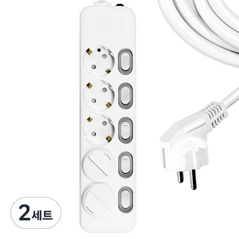 써지오 개별 멀티탭 5구 DH-1658-MT + 안전커버 2p, 10m, 2세트