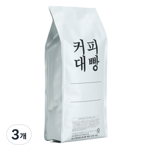 커피대빵 에디오피아 예가체프 G4 싱글오리진 원두커피, 홀빈(분쇄안함), 500g, 3개
