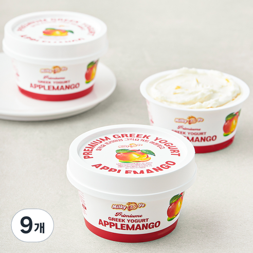 밀키요 프리미엄 그릭 요거트 애플망고, 100g, 9개