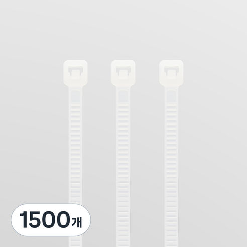 솔탑 전선 정리 케이블 타이, 1500개, 백색