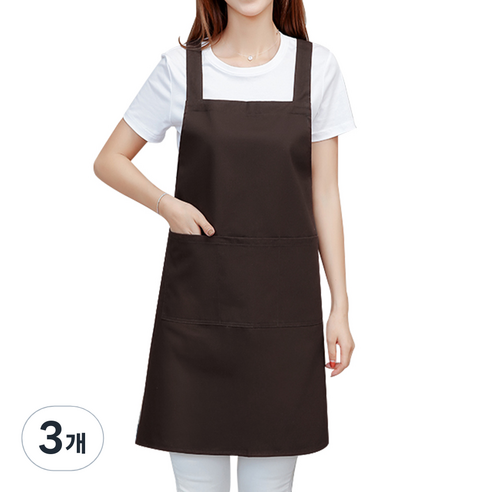 인블룸 버튼형 베이직 앞치마, 커피, 3개