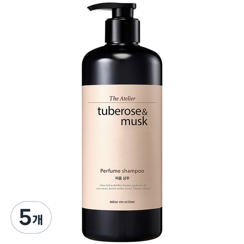 미쟝센 디아뜰리에 퍼퓸 샴푸 튜베로즈앤머스크, 5개, 900ml