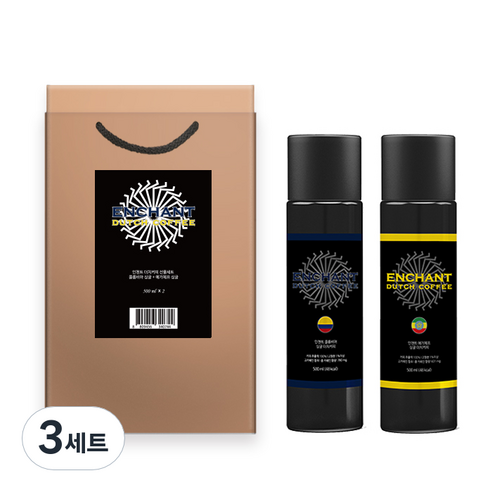 인첸트 더치커피 선물세트, 콜롬비아 싱글 500ml + 예가체프 싱글 500ml, 3세트
