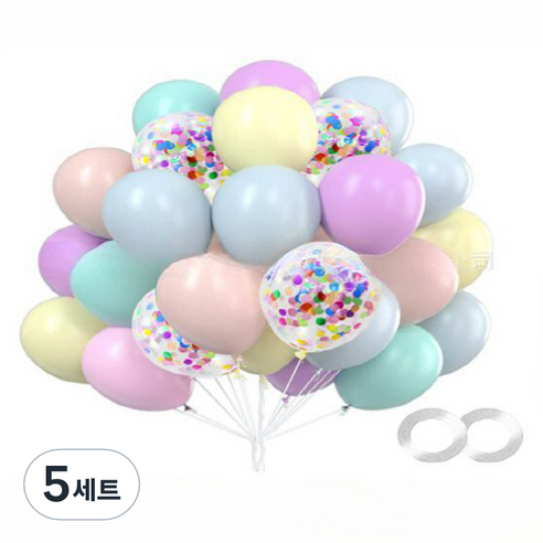 만들하비 컨페티 풍선 세트, 마카롱, 5세트