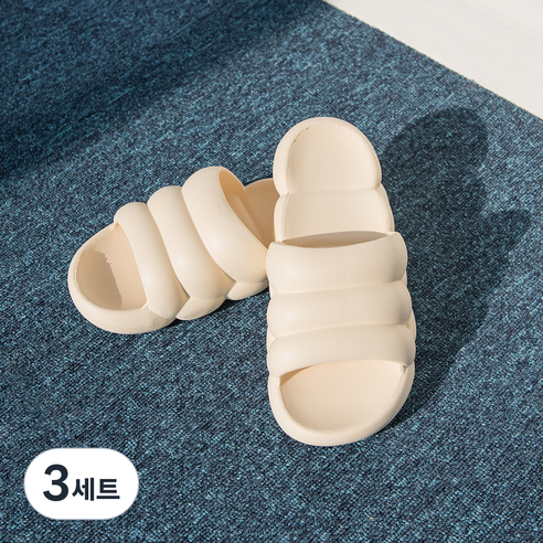 힐링스팟 구름 슬리퍼, 아이보리, 3세트