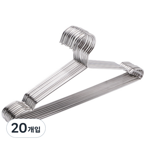 홈데코레 튼튼한 스텐 논슬립 옷걸이 코트/외투용 50cm, 20개