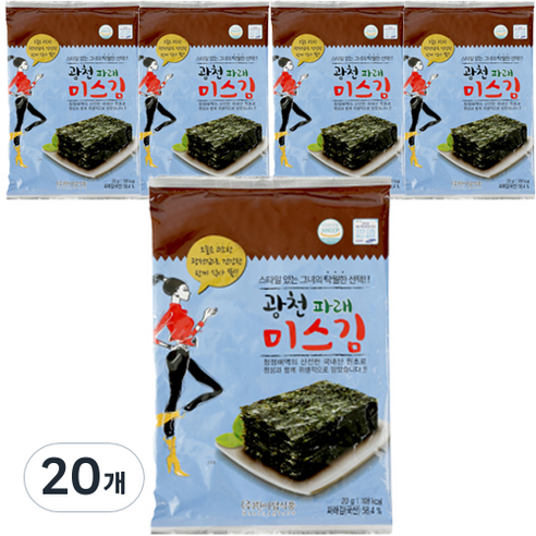 광천 파래 미스김 5p, 20개, 20g