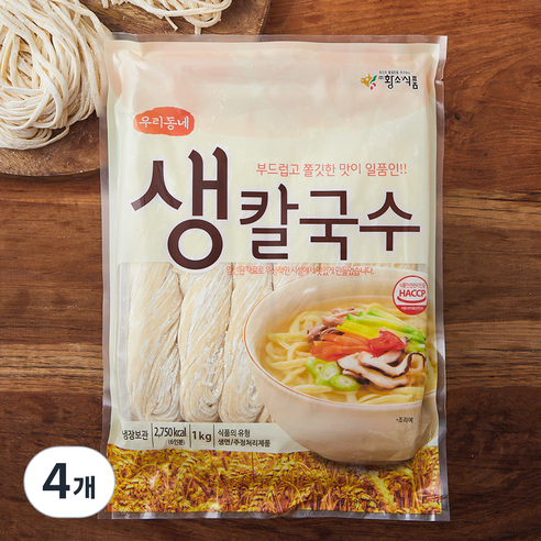 황소식품 우리동네 생칼국수, 1kg, 4개