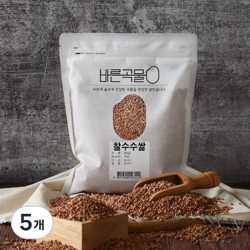 바른곡물 국산 찰수수쌀, 800g, 5개