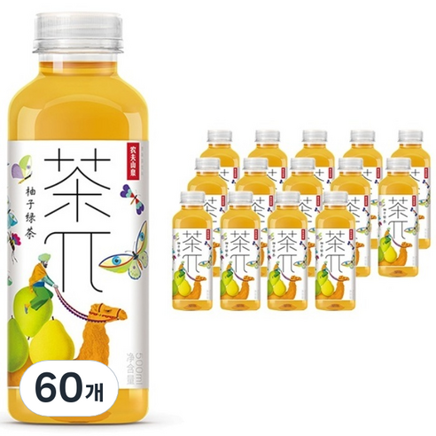 농부산천 차파이 유자 녹차, 500ml, 60개