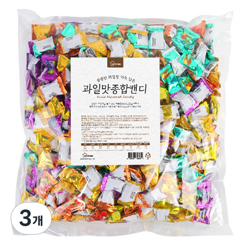 우리가스토리 과일맛 종합 5가지 맛 캔디, 2kg, 3개