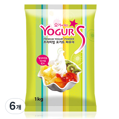요거에스 프리미엄 요거트 파우더 플레인, 1kg, 1개입, 6개