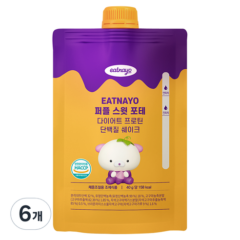 있나요 다이어트 프로틴 단백질 쉐이크 퍼플 스윗 포테맛, 40g, 6개