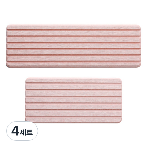 마켓감성 다용도 규조토 매트 2종 세트, 핑크, 4세트