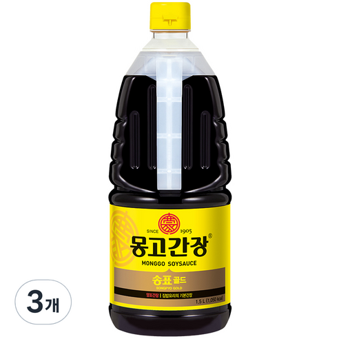 몽고간장 송표 골드, 3개, 1.5L