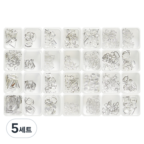 메이브라운 네일파츠 아트세트 C 네일참 28종 실버 MSM28, 혼합색상, 5세트