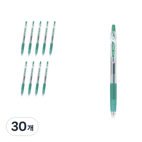 파이롯트 쥬스 젤잉크펜 0.7mm LJU-10F, 그린, 30개