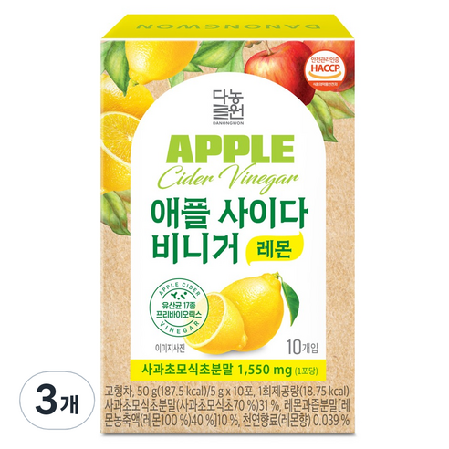 다농원 애플사이다비니거 레몬맛 10p, 50g, 3개