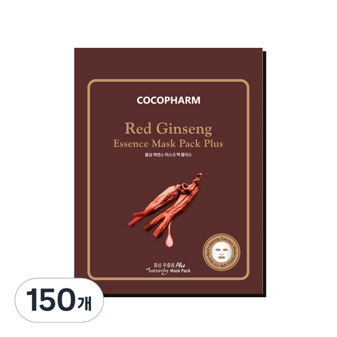 COCOPHARM 에센스 마스크팩 플러스 홍삼 25g, 150개, 1개입