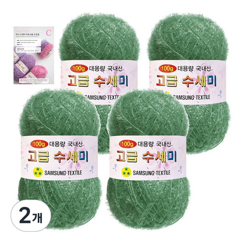 yarna 고급 수세미 100g 4p + C인쇄도안 8종 세트, 163 페일민트, 2개
