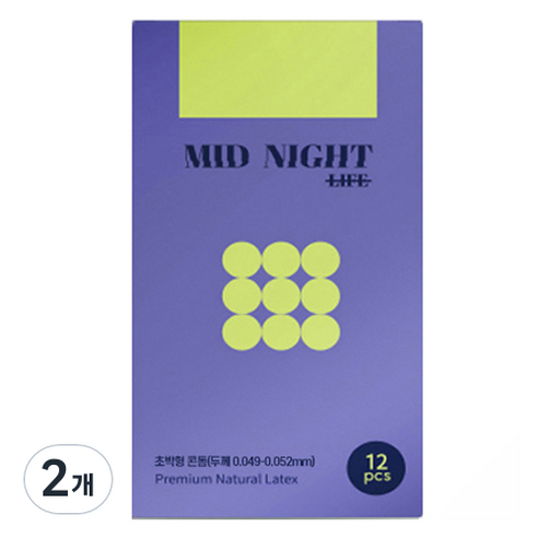 MDNT 미드나잇 라이프 콘돔, 2개, 12개입
