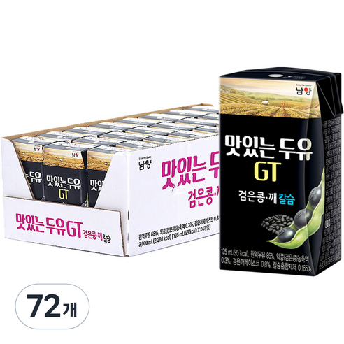맛있는 두유 GT 검은콩 깨 칼슘, 125ml, 72개