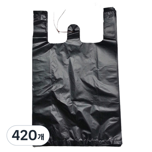 부국비닐봉투 손잡이 고급마트봉투 검정 4호, 15L, 420개