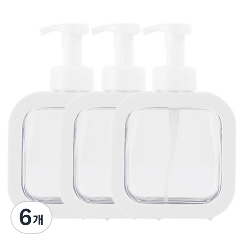 아리코 핸드워시 거품용기 디스펜서 300ml, 화이트, 6개