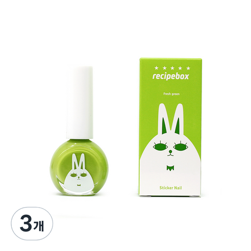 레시피박스 수성 매니큐어 10ml, 프레쉬그린, 3개