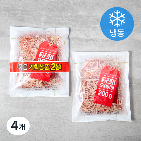 홍진미 오징어채 (냉동), 200g, 4개
