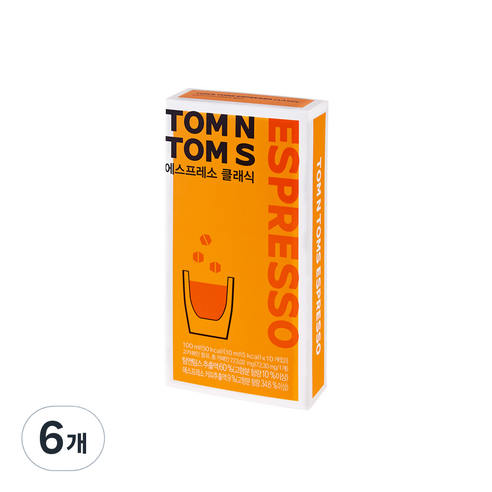 탐앤탐스 에스프레소 클래식 100ml, 10개입, 6개, 10ml